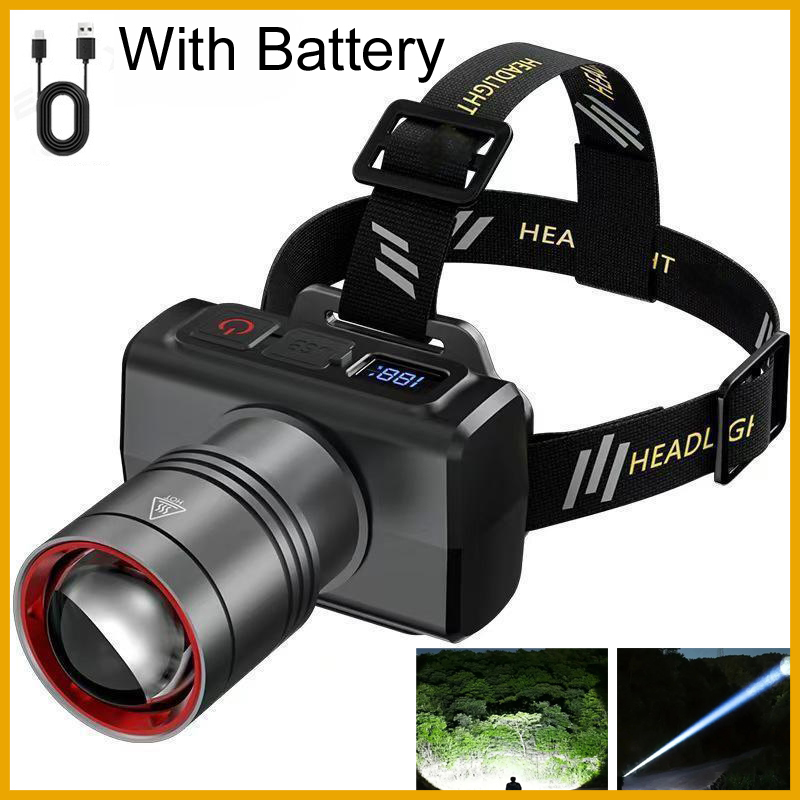 Outdoor Lighting Led Fixtures - 2026 LED digital Rechargeable Headlamp Super