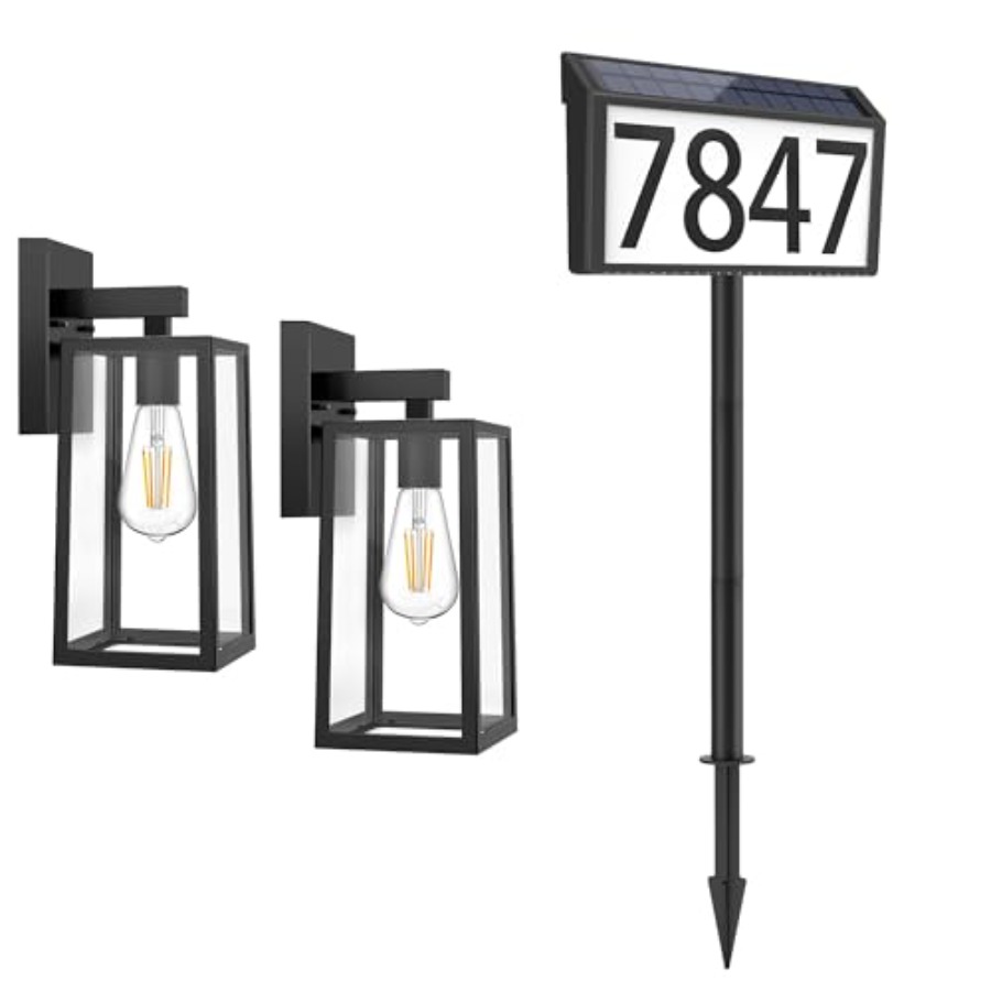 Solar Wall Sconce - 2-Pack Outdoor Wall Sconce Waterproof Anti-Rust