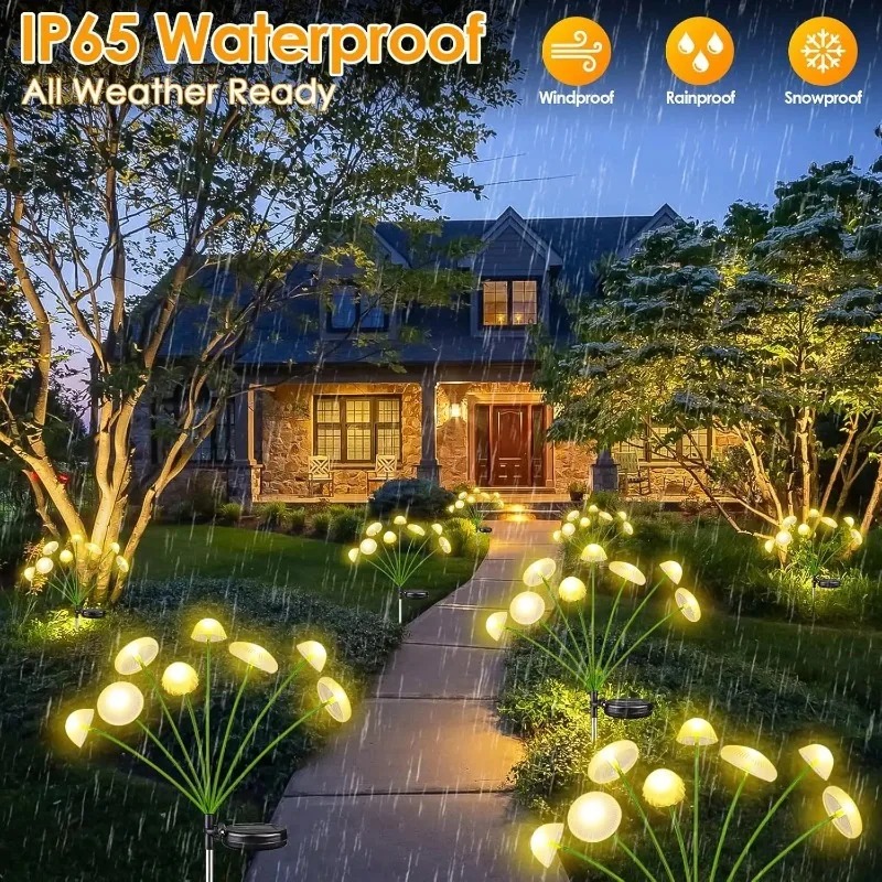 Outdoor Lighting Led Fixtures - 6LEDS Solar Mushroom Ambient Lights Waterproof