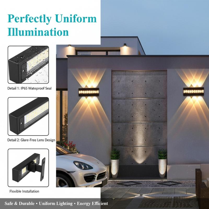 Solar Wall Sconce - Outdoor Waterproof Wall Light 10W 8W