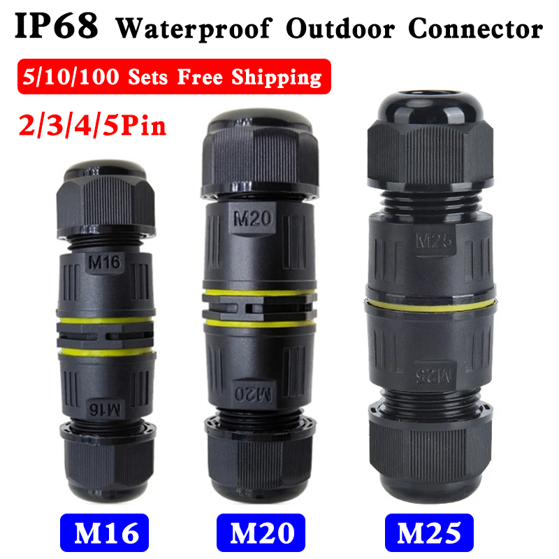 Outdoor Lighting Wire Connectors - M16 M20 M25 IP68 Waterproof Outdoor