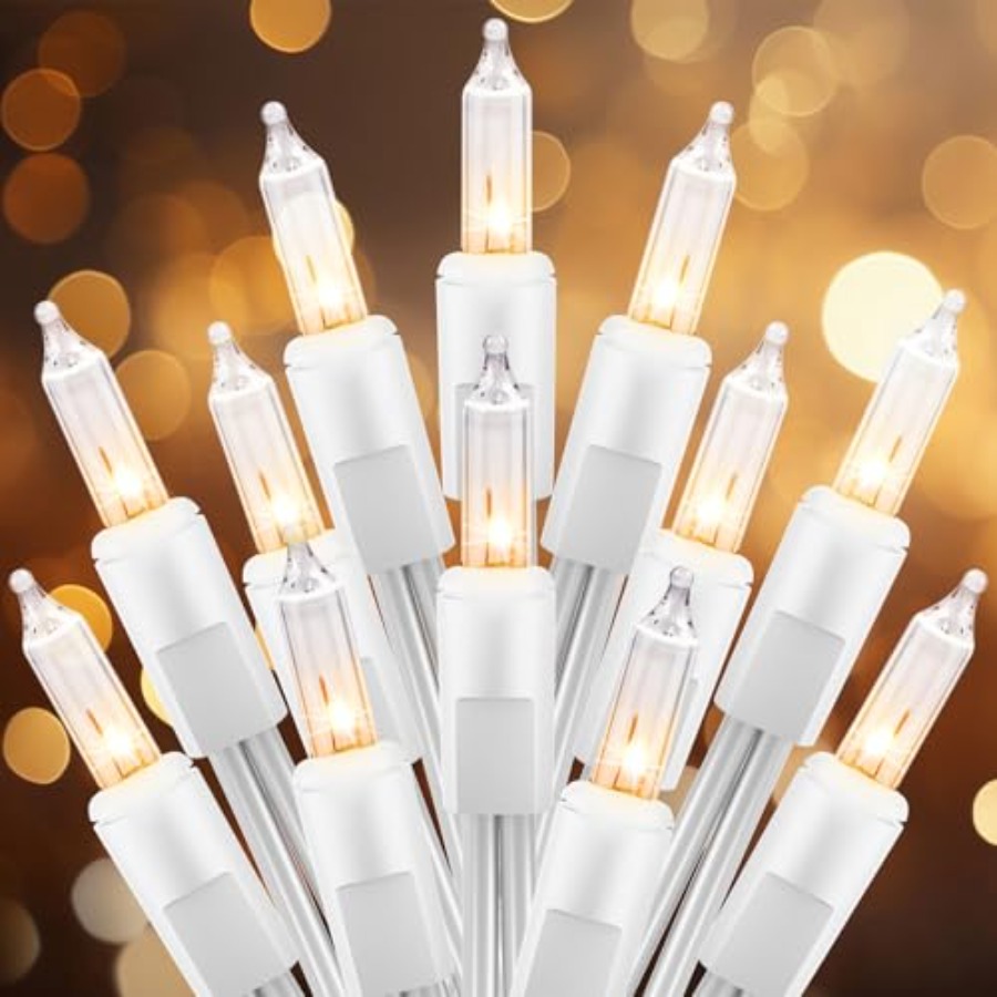 Outdoor Lighting On Trees - Christmas Lights, Clear Mini Incandescent Lights