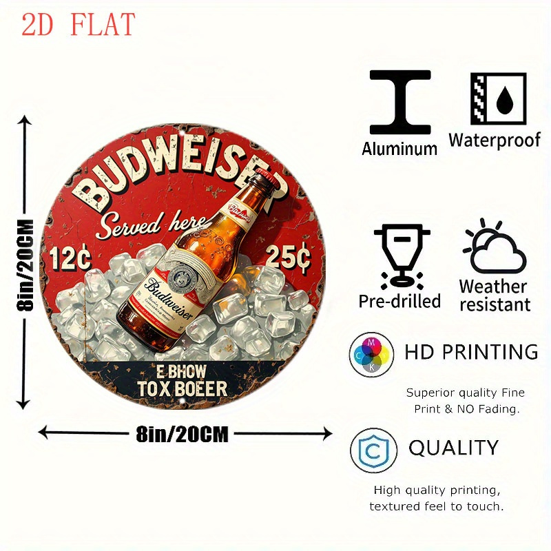 1pc Vintage Beer Logo Metal Wa - Outdoor Lighting Logo avis et prix