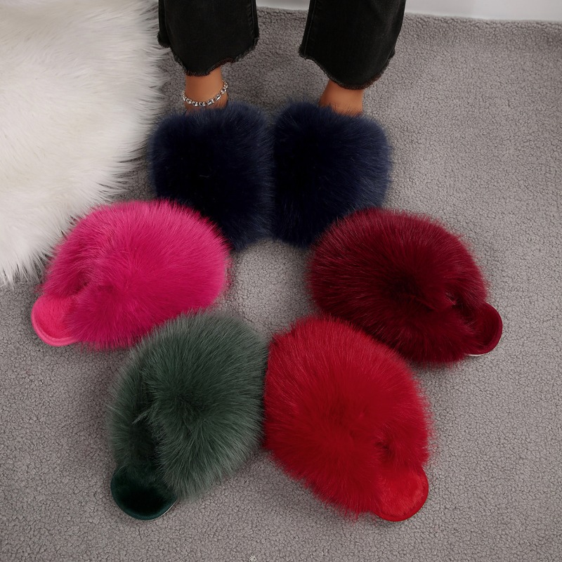 Faux Fur Fluffy Slippers for W - Outdoor Lighting For Your House avis et prix