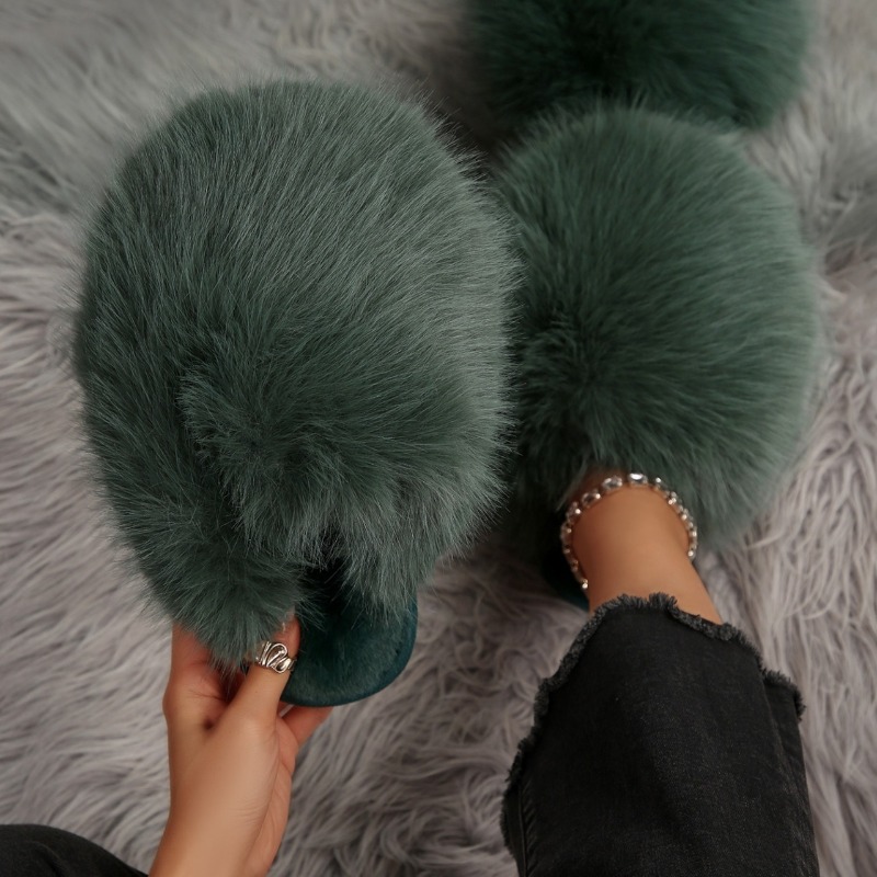 Faux Fur Fluffy Slippers for W - Outdoor Lighting For Your House avis et prix