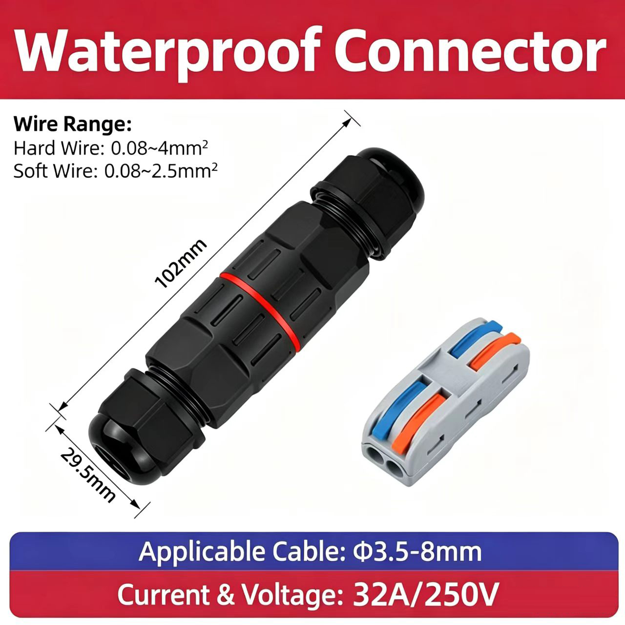 1Pc 2 Pin 3 Pin Wire Connector - Outdoor Lighting Wire Connectors avis et prix