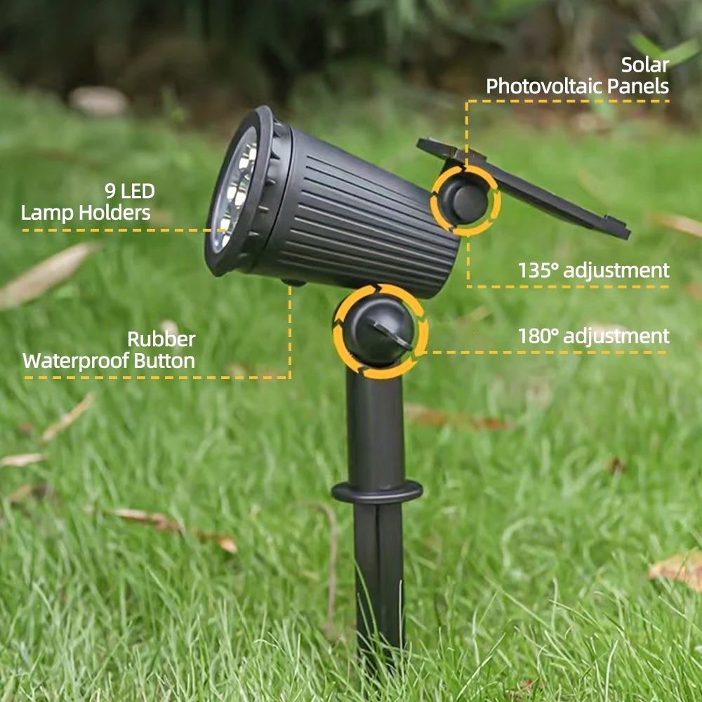 1/2PCS Solar Powered 9LED Lamp - Solar Wall Sconce avis et prix