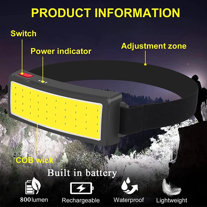 Powerful COB LED Headlamp 4 Li - Led Flood Light avis et prix