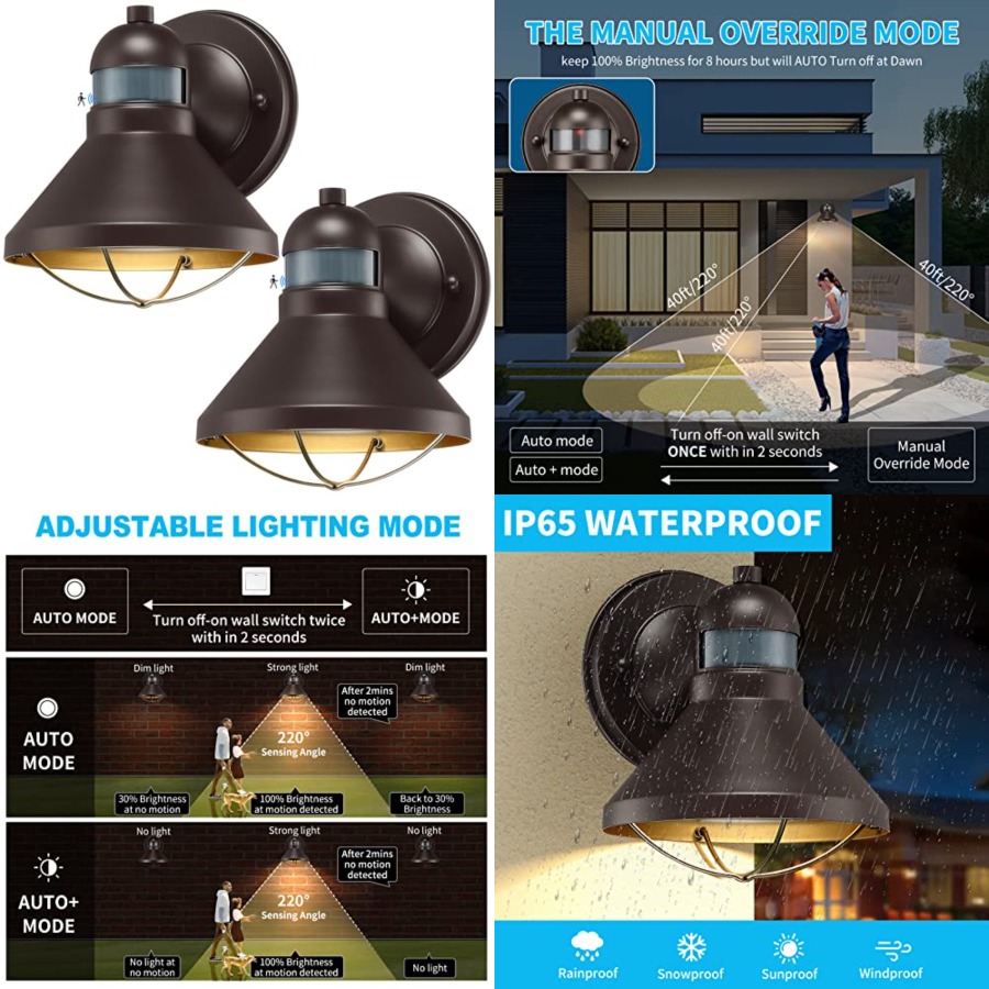2 Pack Motion Sensor Outdoor L - Outdoor Lighting Led Fixtures avis et prix