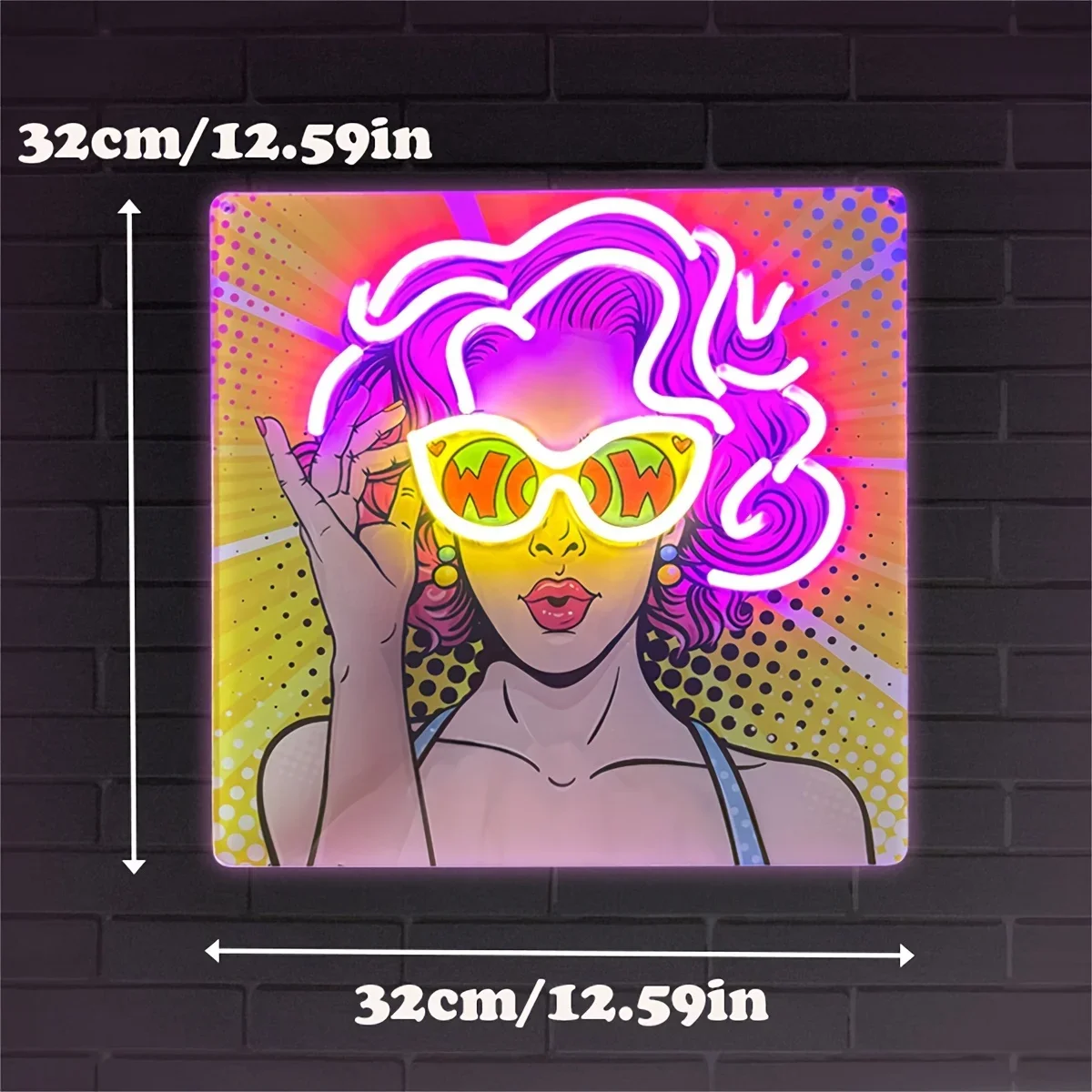Wow Lady Pop Art LED Neon Sign - Outdoor Lighting Decor Wow avis et prix