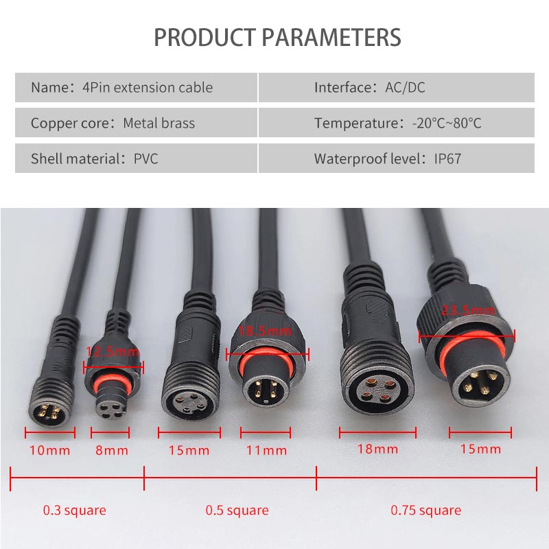 Male Famale Plug Cable 4Pin Wa - Outdoor Lighting Wire Connectors avis et prix