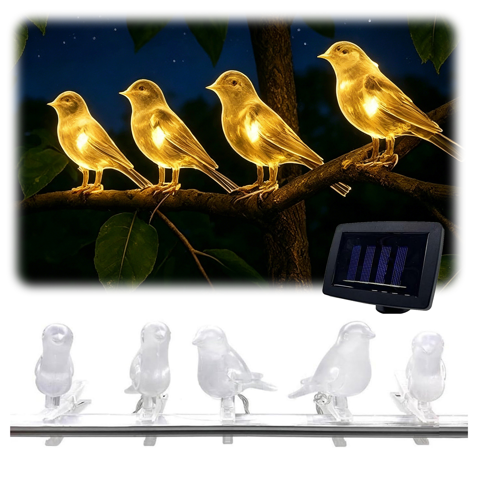 LED Solar Bird Clip On String  - Outdoor Lighting On Trees avis et prix