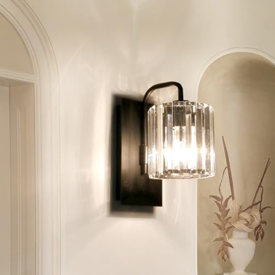 Crystal Wall Sconces, Black Sc - Solar Wall Sconce avis et prix