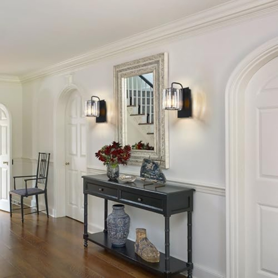 Crystal Wall Sconces, Black Sc - Solar Wall Sconce avis et prix
