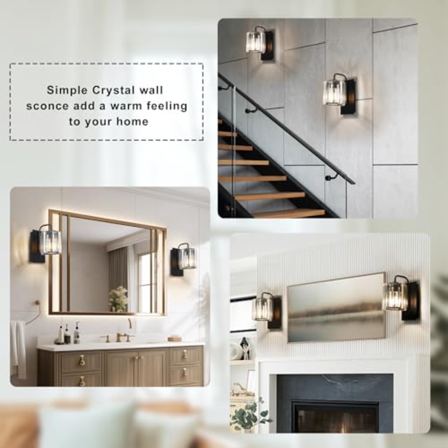 Crystal Wall Sconces, Black Sc - Solar Wall Sconce avis et prix