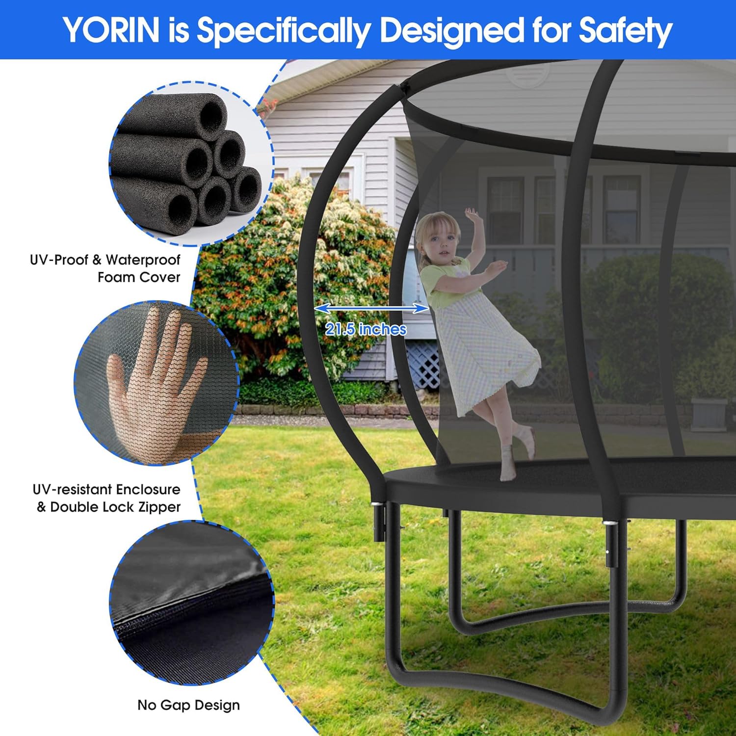Large Outdoor Trampoline with  - Outdoor Lighting Garden avis et prix
