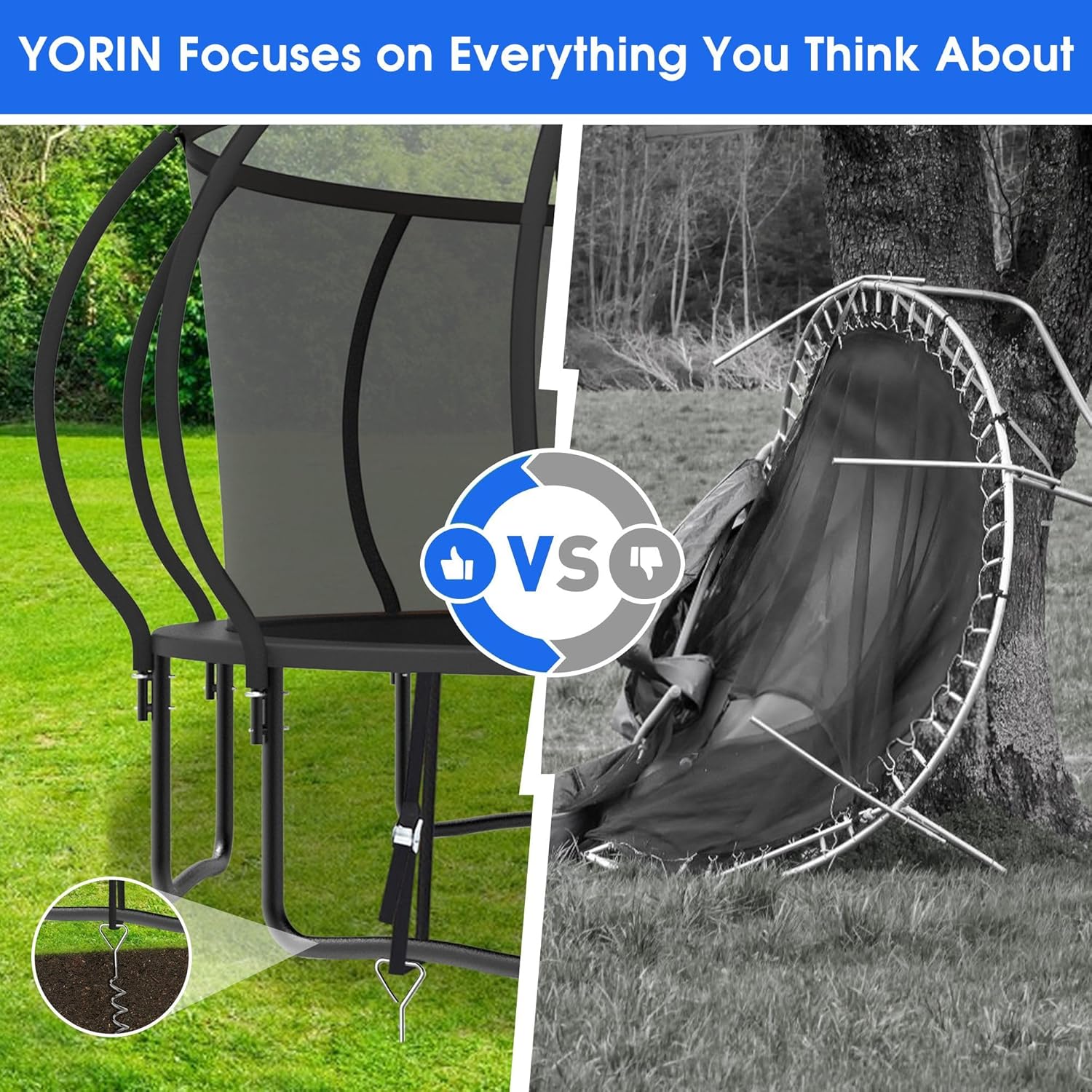 Large Outdoor Trampoline with  - Outdoor Lighting Garden avis et prix
