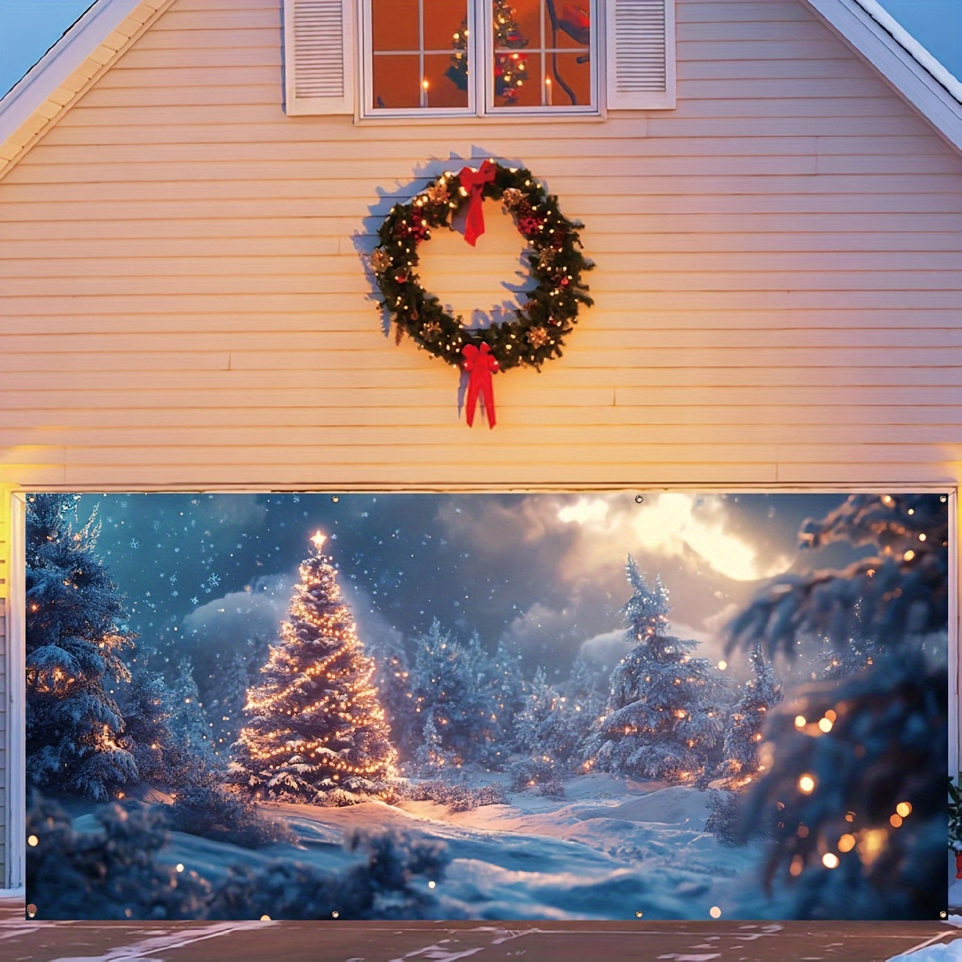 Sparkling Christmas Garage Ban - Outdoor Lighting On Trees avis et prix