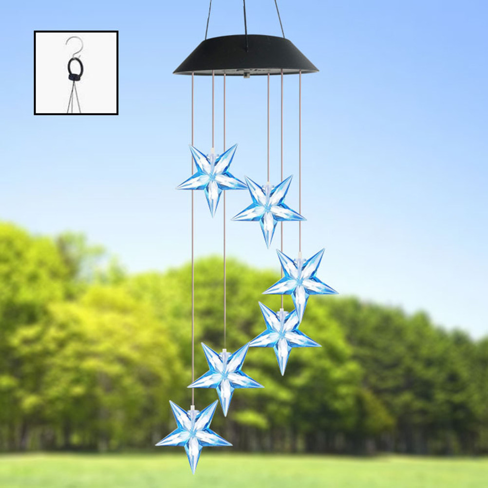 6 Blue Star Solar Wind Chime L - Outdoor Lighting On Trees avis et prix