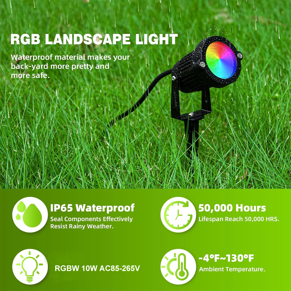 RGBW Landscape Lighting 10W wi - Outdoor Lighting Garden avis et prix