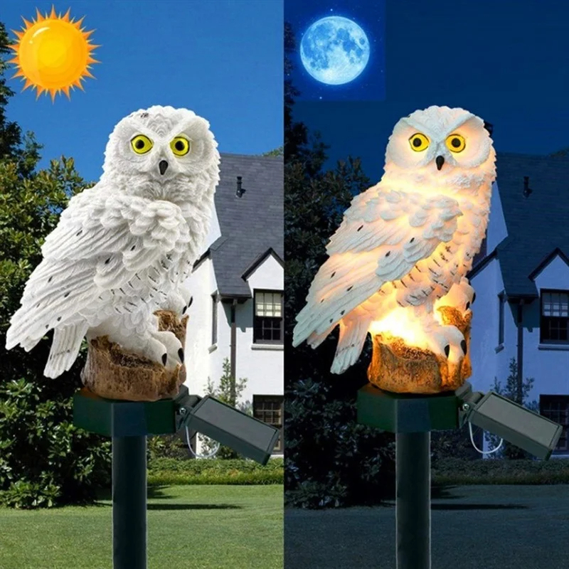 Solar Owl Statue Garden Light  - Outdoor Lighting Led Fixtures avis et prix