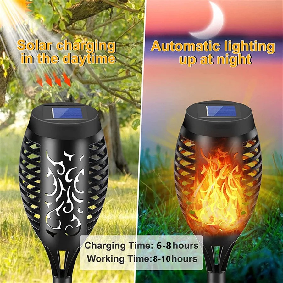 Waterproof Solar Led Flame Tor - Outdoor Lighting Led Fixtures avis et prix